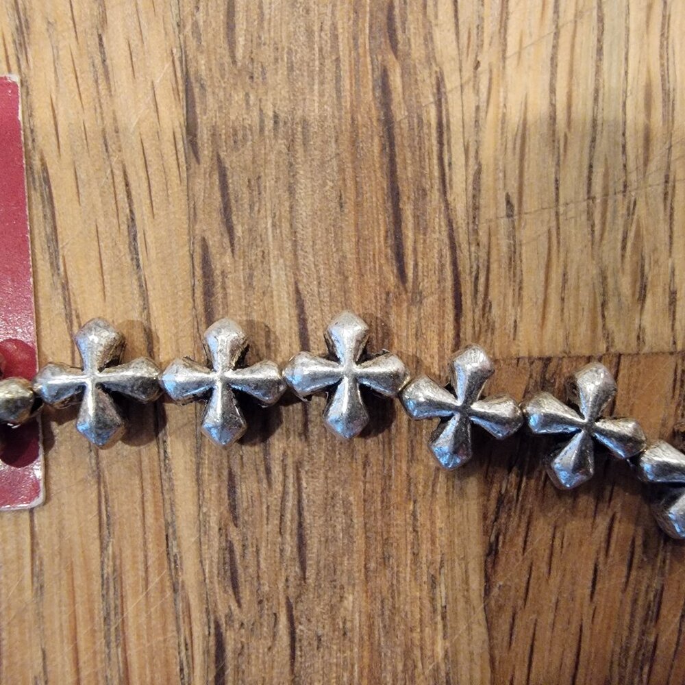 24PC Silver Plated Small Cross Beads Halcraft Bead Gallery - Picture 5 of 7